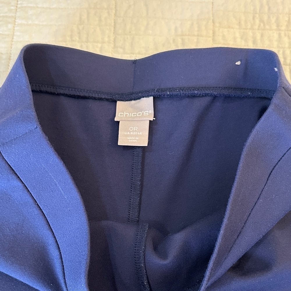 Chico’s 0 Regular Navy Blue Dressy Legging NWOT Soft Stretch - Picture 2 of 7
